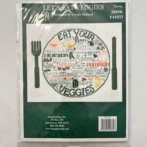 Imaginating Inc. Let's Eat Veggies #2869 K Cross Stitch Kit Sampler 2013 NEW Fun